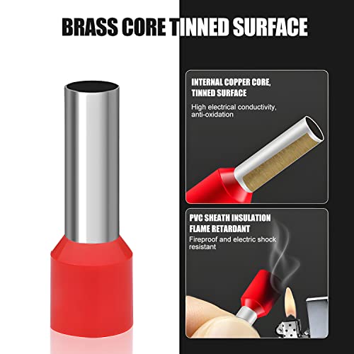 Aderendhülsen 10mm2 18mm Lang Isoliert-150 Stk Aderendhülsen Teilisoliert Rot Wiederverschließbar (10mm²x18mm)