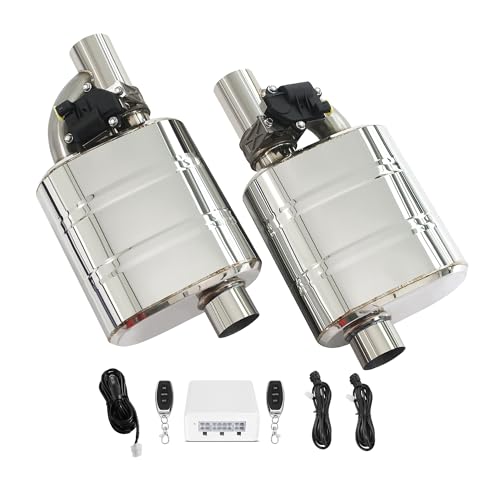 Valvetronic Universal Muffler Kit Automotive Replacement Exhaust Mufflers with Valve Controller (Single Inlet Single Outlet 2.5 inch / 63 MM)