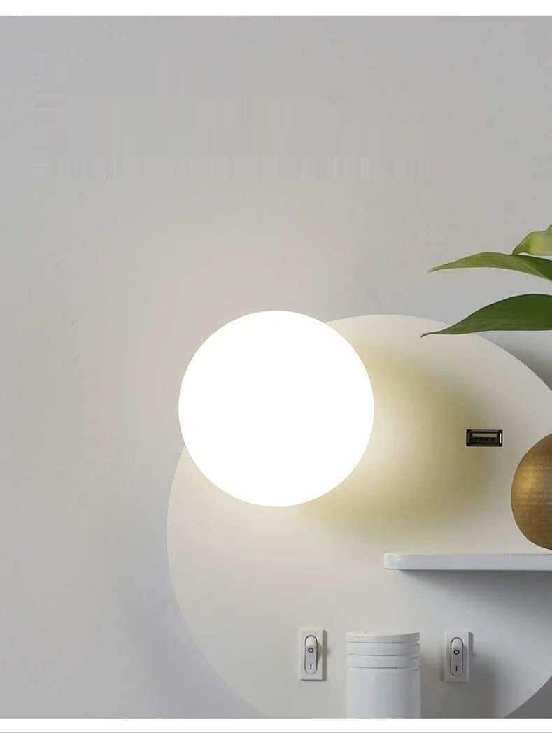 moderm kinkiety LED do czytania z ładowaniem USB, lampka do przechowywania przy łóżku, czarno-biała