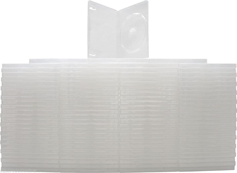 (100) Clear Empty Standard Replacement Single DVD Cases/Boxes - 14mm - DVBR14CL