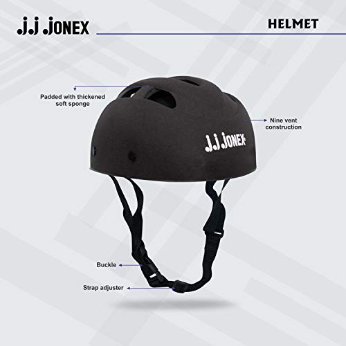 Image of JJ JONEX Protective Set Skating and Cycling for Age 4 to 7 Years Skating Guard Combo (Small, Black /Green) (MYC)