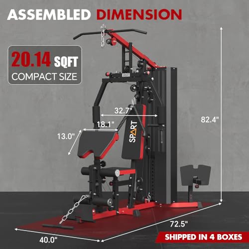 SPART Multi Gym Machine For Home Gym Station, Multi Workout Machines For Home Gym, with 160LBS Weight Stack for Leg Press & Chest Fly, All in One Workout Machine Full Body Strength Training with Pulley System - Image 4