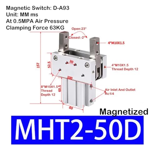 Pince pneumatique MHT2-50D de bridage pour chaîne d'assemblage usine - 3