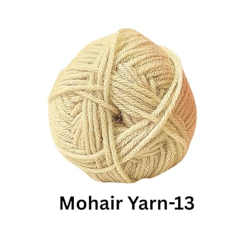 Image of VCR Mohair Nylon Mint Cream Yarn, 100 Grams Hank, 196 Meters Length, Acrylic 75%, Mohair Nylon 25%, Pack of 1 Yarn, Soft Crosia Threads, Suitable for Winter Garments.