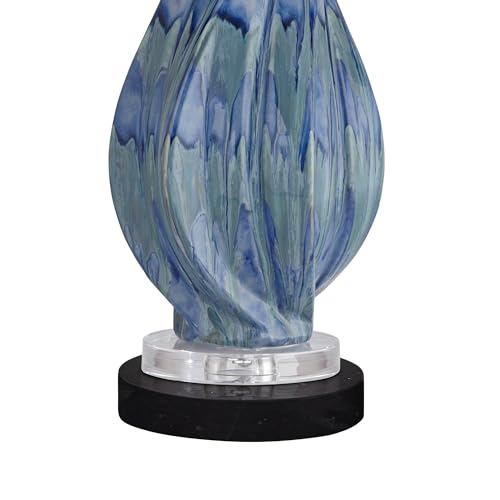 Lámpara de mesa contemporánea 31 pulgadas beige y azul miniatura 5