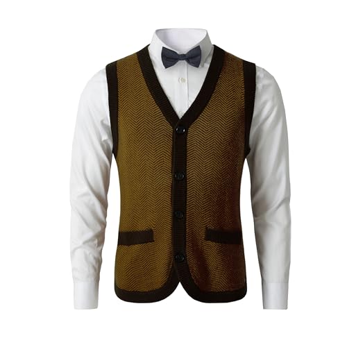 Mens Sweater Vest Solid Knitted Lightweight Thermal Cardigan,DXL Big and Tall Vest