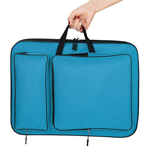 Image of ITODA A3 Art Portfolio Carry Case Bag Drawboard Tote Handheld Storage Portable Shoulder Lightweight Box for 8k Sketch Pad Artist Drawing Painting Supplies