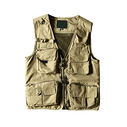 Gilet d'été en maille pour homme kaki taille S | Kelsiop
