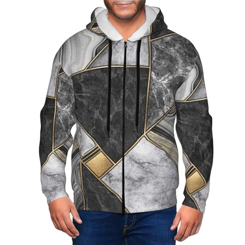 Sweat à capuche chaud imprimé marbre pour soirées fraîches et mi-saison