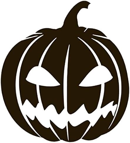Calcomanías de vinilo de calabaza de Halloween (paquete de 2) para parachoques de automóvil, ventana, laptop, tablet, teléfono (2 x 1.8 pulgadas,