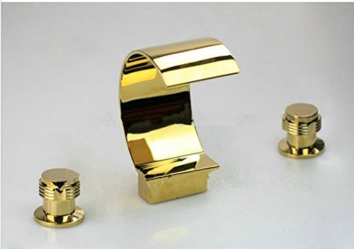 Mitigeur de baignoire or poli Gowe | Robinetterie de luxe 3 pièces pour salle de bain élégante