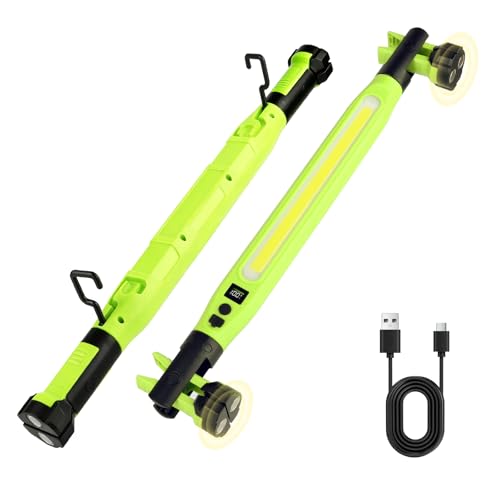 YXQUA 3000LM Rechargeable LED Work Light 20 525mm Under Hood Light Bar IP66 Magnetic COB Trouble Light with USB-C 360 Swivel Hooks 4 Modes Red SOS for Mechanic Car Repair Garage Camping (1)
