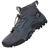 VTASQ Zapatillas de Senderismo para Niños Zapatos de CorrerAntideslizante Ligeras Transpirable Sneakers Botas de Trekking Unisex Gris 38 EU