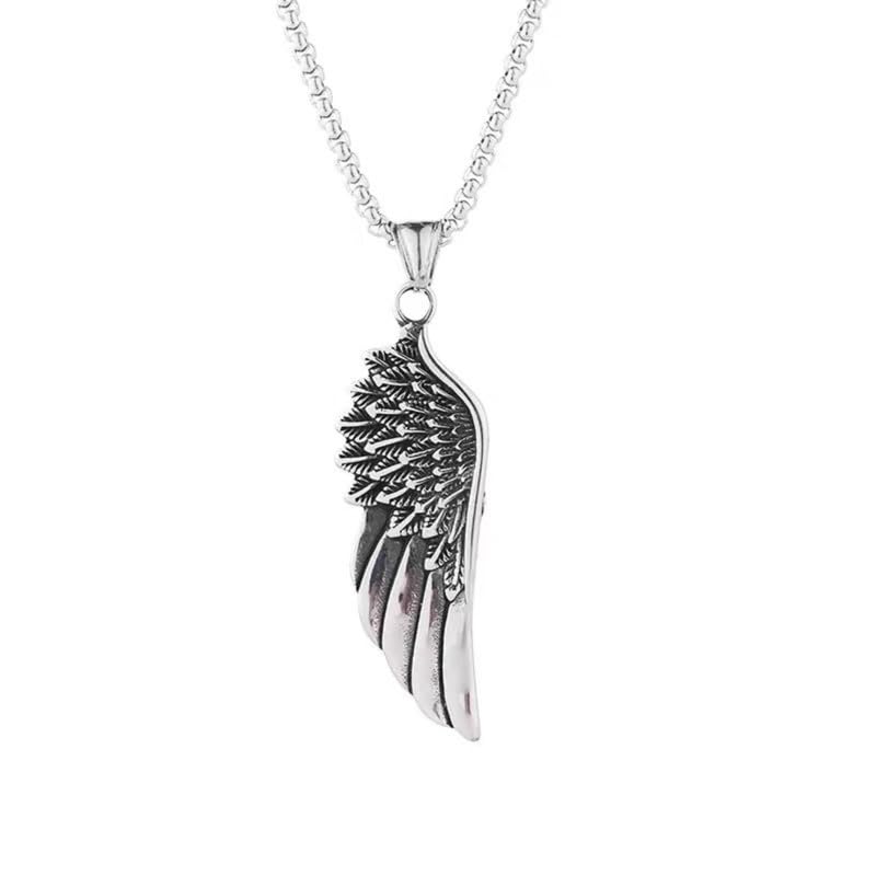 Anti Tarnish Stainless Steel Hellfire Wing Locket Neck Chain for Men | Stylish Pendant Necklace | Jewellery Accessories for Boys | Minimal Jewelry | Gifts for Boyfriend & Husband