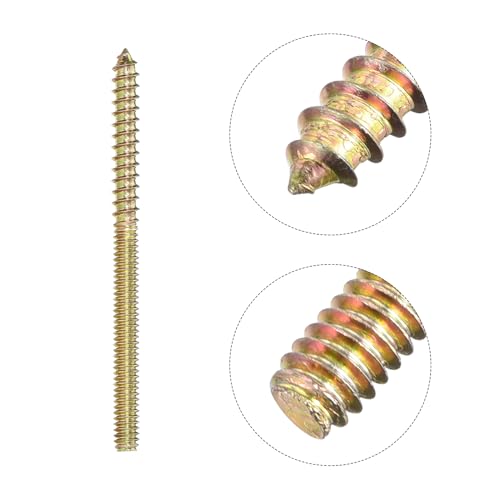 Image of uxcell 1 /4-20x3-1 /2 Hanger Bolts, 16pcs Double Ended Screws Wood Dowel Screws for Furniture