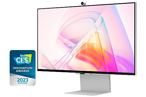 Samsung Écran PC ViewFinity - S90PC 27", 5K Résolution 5120 x 2880, Dalle IPS , Smart TV, Traitement Anti-reflet+, HDR10,600cd/m2, Smart, Pied Ajustable, Enceintes, USB-C, USB-C, Webcam + Télécommande
