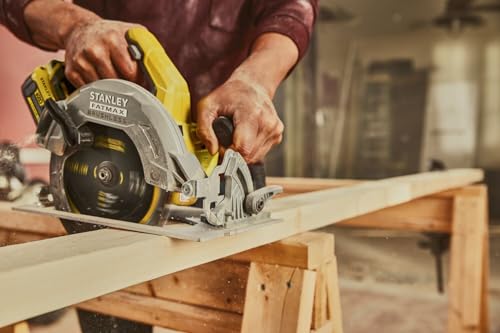 Stanley Serra Circular para Madeira 185mm, Ferramenta com Bateria 2Ah SB202, com Carregador Bivolt e