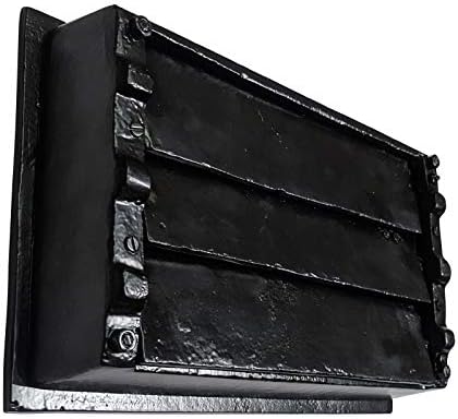 Adonai Hardware "Dibzahab" Black Antique Iron Wall and Floor Register with Cast Iron Louver- Black Powder Coated
