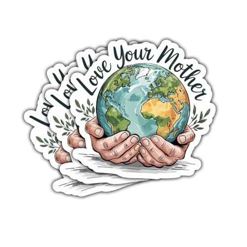 3Pcs Love Your Mother Earth Sticker Funny Eco Friendly Environmental Gift for Love Your Mother Earth Day Stickers Climate Change Activist Nature Decal for Laptop Bottle Notebook Toolbox Hard Hat 3"
