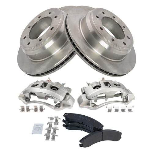 Image of TRQ Rear Brake Pad, Caliper, & Rotor Kit Semi-Metallic Compatible with 2012-2021 Nissan NV1500 NV2500 NV3500