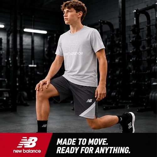 Image of New Balance Boys Short Sets - 2 Piece Active Performance Athletic Shirt and Kids Basketball Gym Shorts for Boys (8-12)