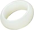 Oligage Oligage Genuine Natural White Jade Ring Men Women Jewelry Hetian Suet Jades Stone Couple Wedding Rings Gifts for Ladies (Gem Color : 8)