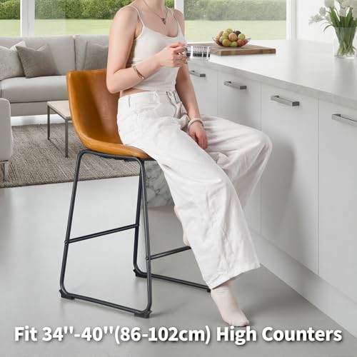 Image of STOOLINK 26 Inch Bar Stools Set of 2, Counter Height Barstools with Back