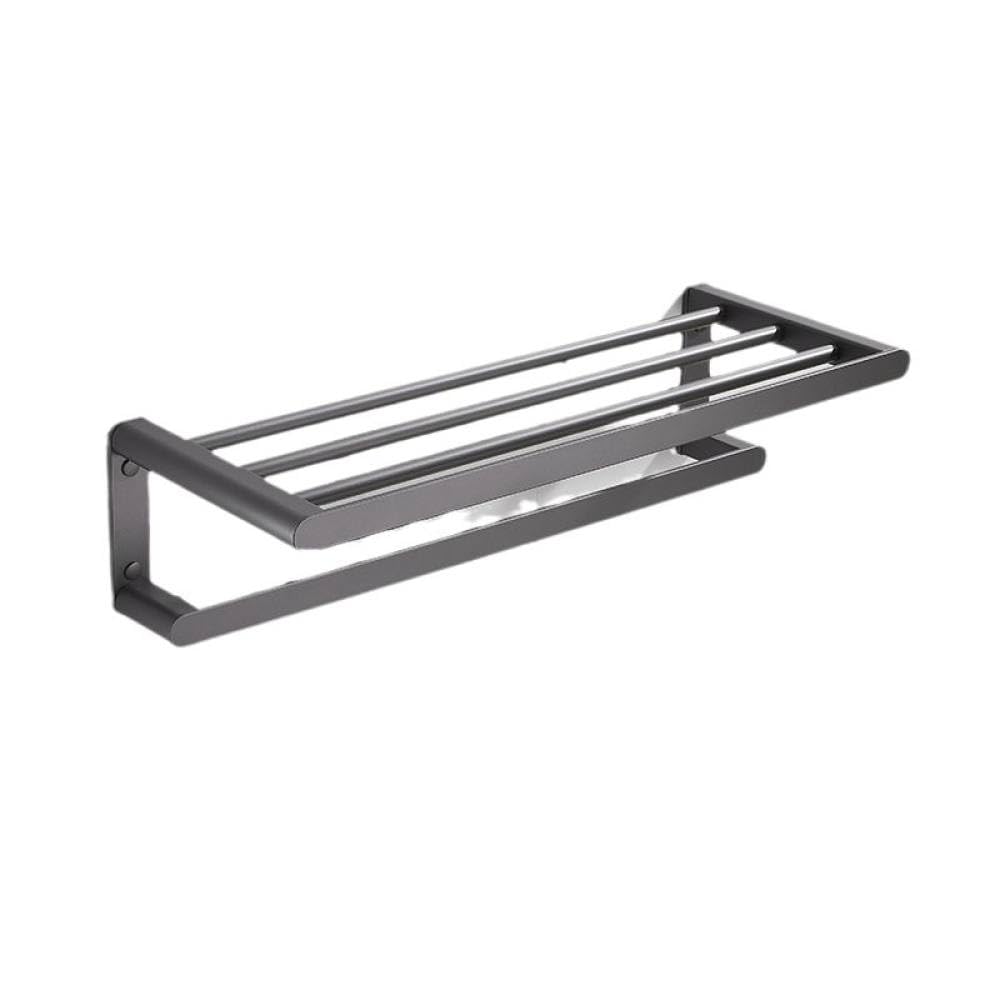 Juego de accesorios de baño de aluminio gris antioxidante con estante