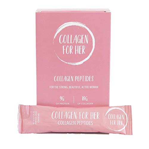 Collagen For Her: Unflavored Collagen Peptide Powder Travel Stick Packets - Hydrolyzed Collagen