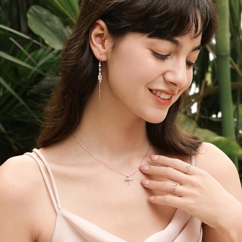 Bague branche de feuille d'olivier en argent fin plaqué or rose délicat