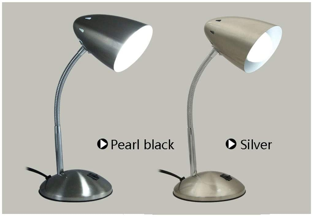 Lampa Biurkowa do Domowego Metalowa Lampa Biurkowa Elastyczne Lampy Biurkowe Z Gęsią Szyją Pielęgnacyjne Studyjne Do Sypialni I Biura Stołowa Czytania Lampa Stołowa do Czytania(Black)