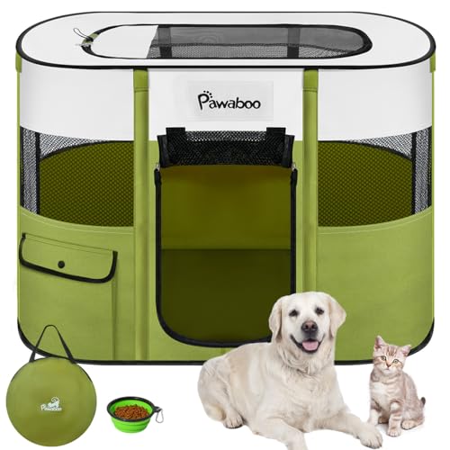 Pawaboo Recinto per Animali Pieghevole Verde Avocado L
