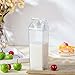 17 oz Milk Carton Water Bottles Plastic Clear Milk Bottles Portable Reusable Milk Box Milk Carton Shaped Water Container Juice Tea Jug for Travelling Sports Camping Outdoor Activities (2 Pieces)