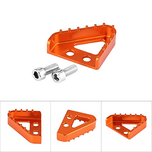 Qiilu Bremspedal Hinten, CNC Aluminium, Orange, Universell für Sport- und Tourenmotorräder