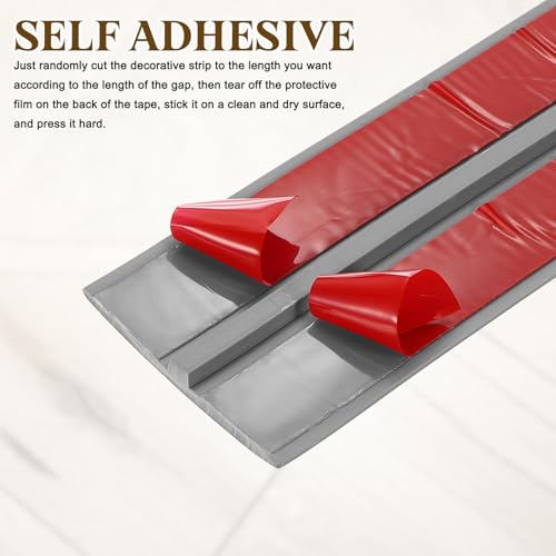 Tiras de transición T-Molding de PVC autoadhesivo gris de 2.5 m 5