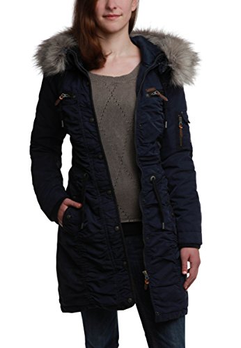 Dreimaster - Chaqueta Parka de Manga Larga para Mujer, Color Azul Marino 012, Talla 44