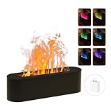 Essential Oil Diffusers,Flame Colorful Water Vapor Fire Fireplace Humidifier for Aromatherapy Aroma Therapy Machine Room Bedroom,Black Flame Diffuser for Essential Oils