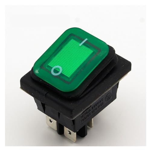 Interrupteur à bascule vert lumineux pour vos installations de jardin et d'atelier