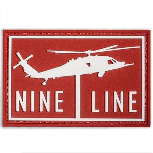 Nine Line Parche de PVC de 5 x 7,6 cm, diseño de gancho en la parte trasera, fácil de aplicar y quitar, sombreros, uniformes, bolsos, chalecos, impermeable, resistente al calor y a la decoloración