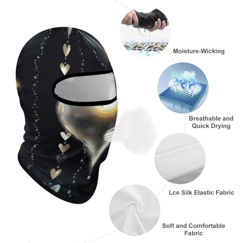 Balaclava para hombre y mujer, máscara para esquiar, máscara facial luminosa con amor, cubreboca completo para ciclismo miniatura 3