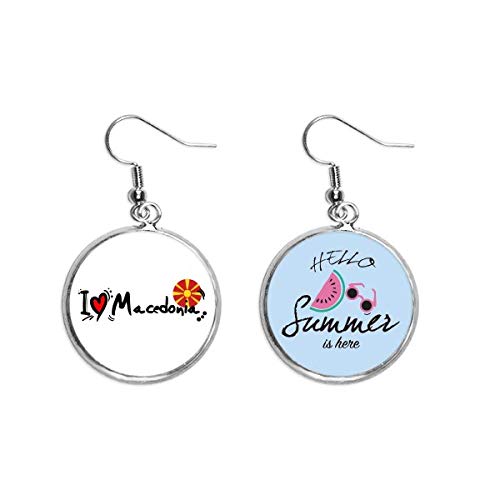 Pendientes de sandía de regalo original con diseño de corazón de macedonia