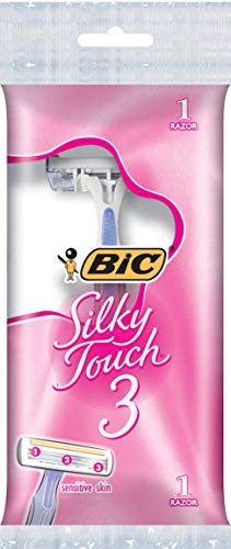 BIC Silky Touch 3 Women's 3-blade Disposable Shaving Razor, Case of 36 individually-wrapped women's razors