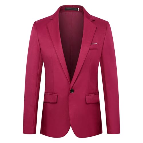 Men's Lapel Suit Jacket Lightweight One Button Suit Coats Casual Solid Color Men Jacket Blazer