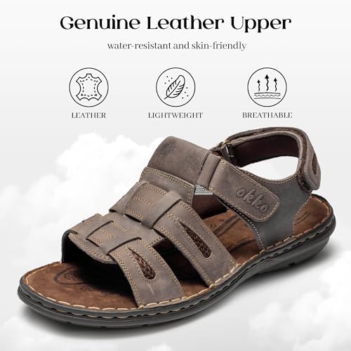OKKO Mens Leather Sandals Open Toe Athletic Fisherman Sandal Casual Summer Outdoor Shoes for Men2