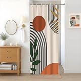 Uiiooazy Tenda Doccia Antimuffa, Tenda da Doccia Piccola 90x180cm Terracotta Boho Chic Fog...