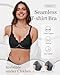 Vinfact Plunge Jelly Bras for Women No Underwire Wireless Lift V Bra Full Coverage Seamless T Shirt Everyday Sleep Bra Black XL