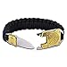 24kmagic Outdoor Camping Survival Bracelets Outdoor Hiking Travelling Hunting Gear Emergency Tactical Parachute Rope Bracelet with Packet Knife (Gold)