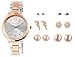 Produktbild Excellanc Damen-Geschenkset Armbanduhr Ohrstecker Elegant Analog Quarz 1800183 (roségoldfarbig/silberfarbig)