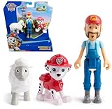 Paw Patrol Marshall & Farmer Al Figure Pack with Sheep Toy Figure, Kids Toys for Boys and Girls Ages 3 and Up