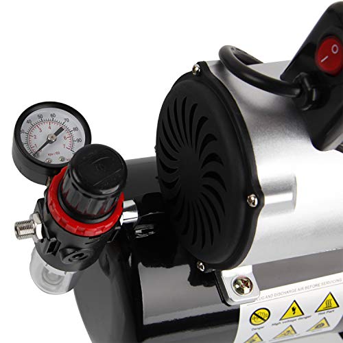 Timbertech ABPST08K Airbrush-compressor, complete set met verbeterde koeling, ventilator, mini-compressor, airbrushpistool en airbrush-accessoires - Afbeelding 5